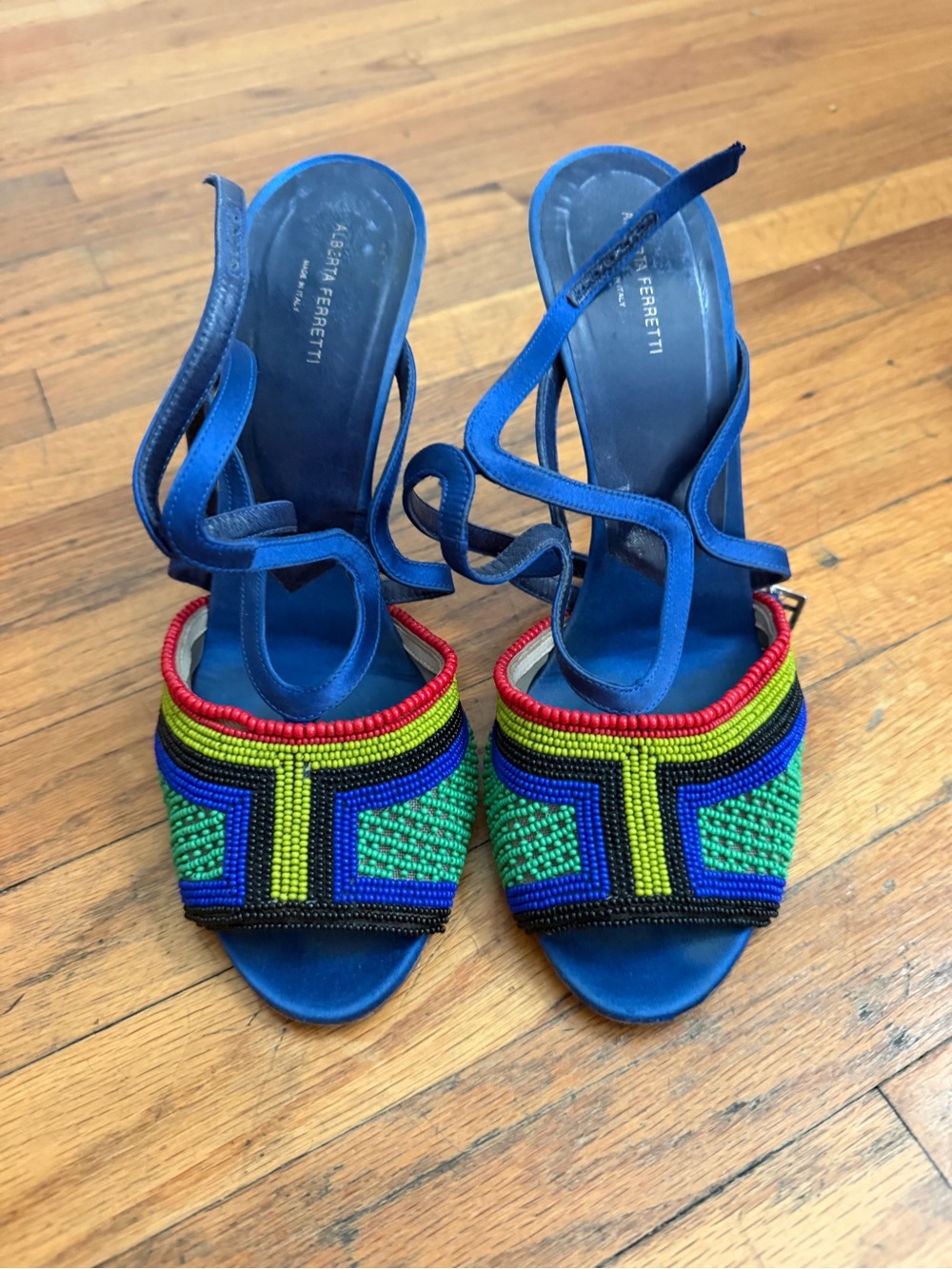 Alberta Ferretti  Multicolor Beaded Sandals